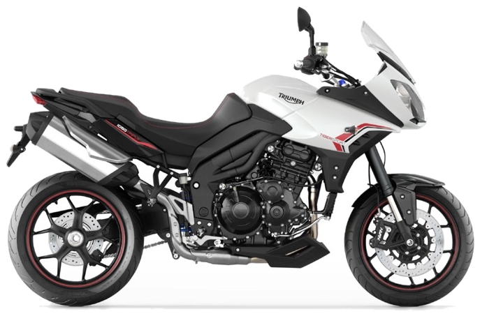 A white Triumph Tiger Sport